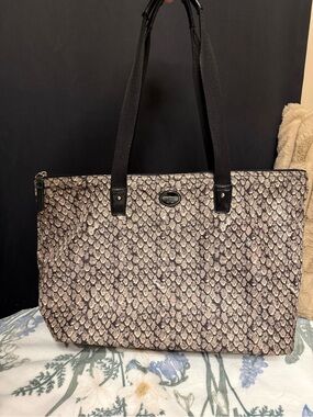 Coach Snakeskin Print Tote & Leopard Pouch Set